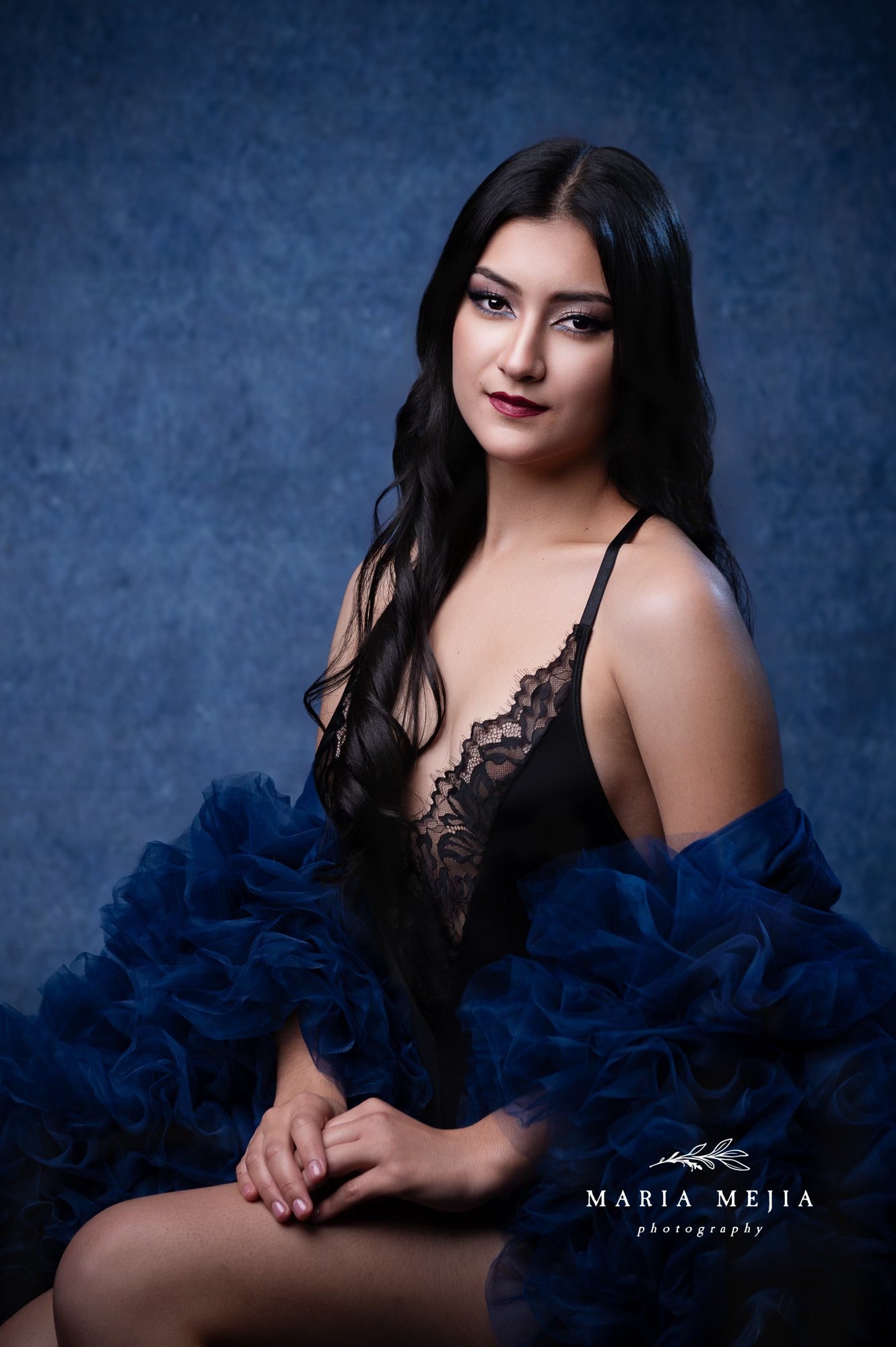 Abstract Dark Blue Texture Portrait Photo Studio Backdrop DHP-207