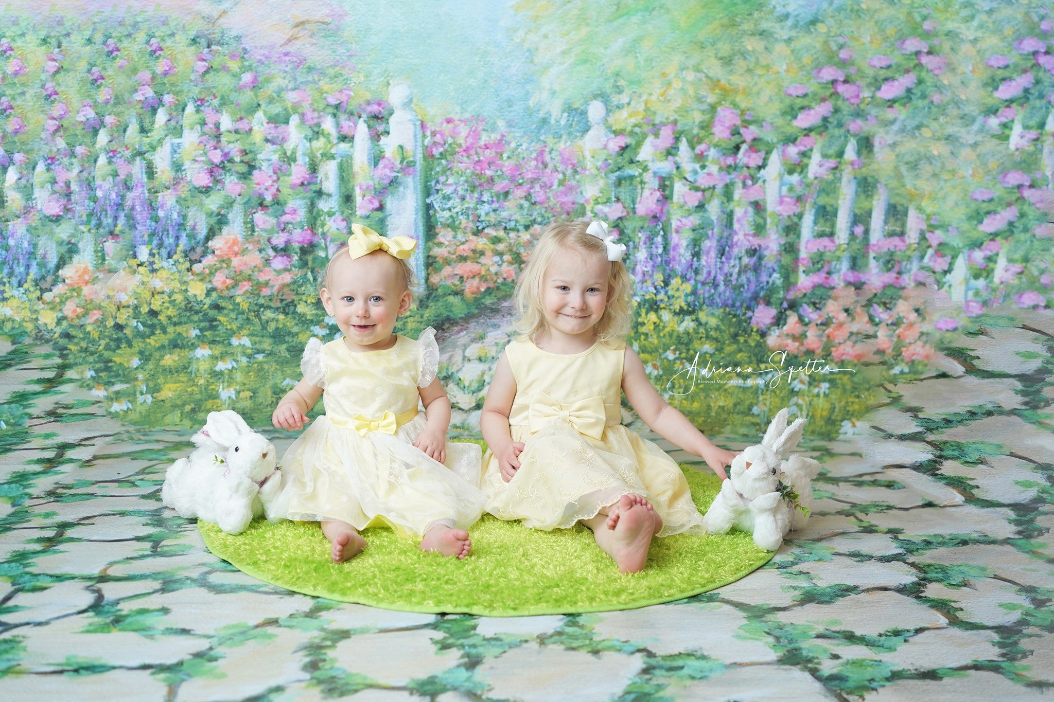 Newborn Backdrop Floral Garden White Fence Kids Photo Backdrop MRR10-20