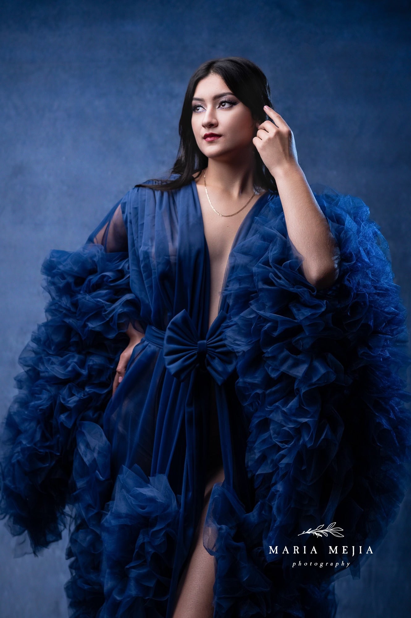 Abstract Dark Blue Texture Portrait Photo Studio Backdrop DHP-207