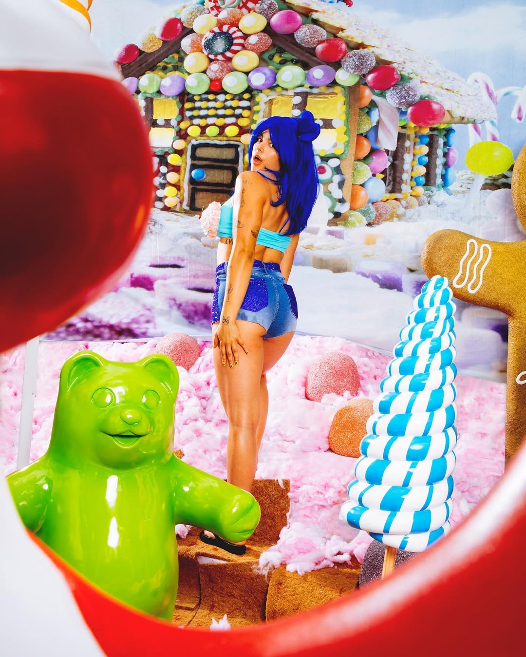 Christmas Candy Snow Winter Backdrop for Children ST-442