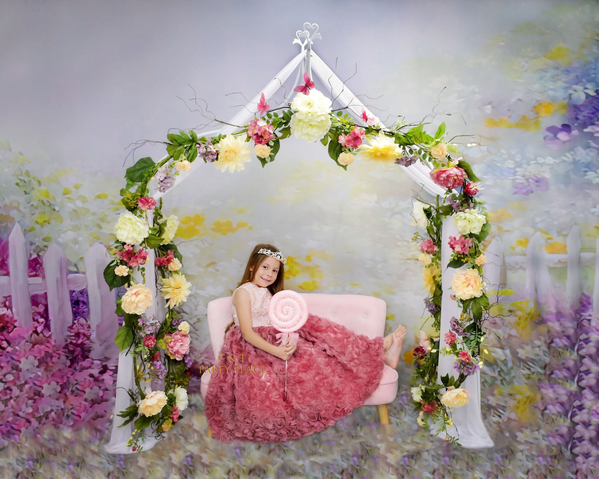 Beautiful Watercolor Painting Colorful Flowers Garden Backdrop for Photo Studio NB-090