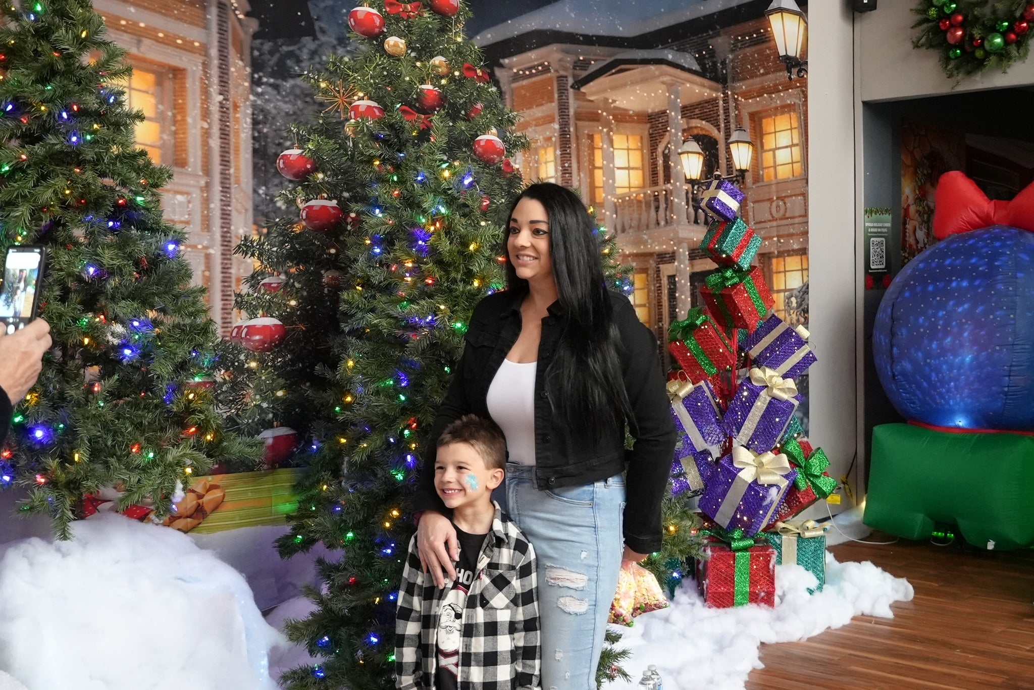 Christmas Decoration Town Square Xmas Tree Photo Backdrop DBD11