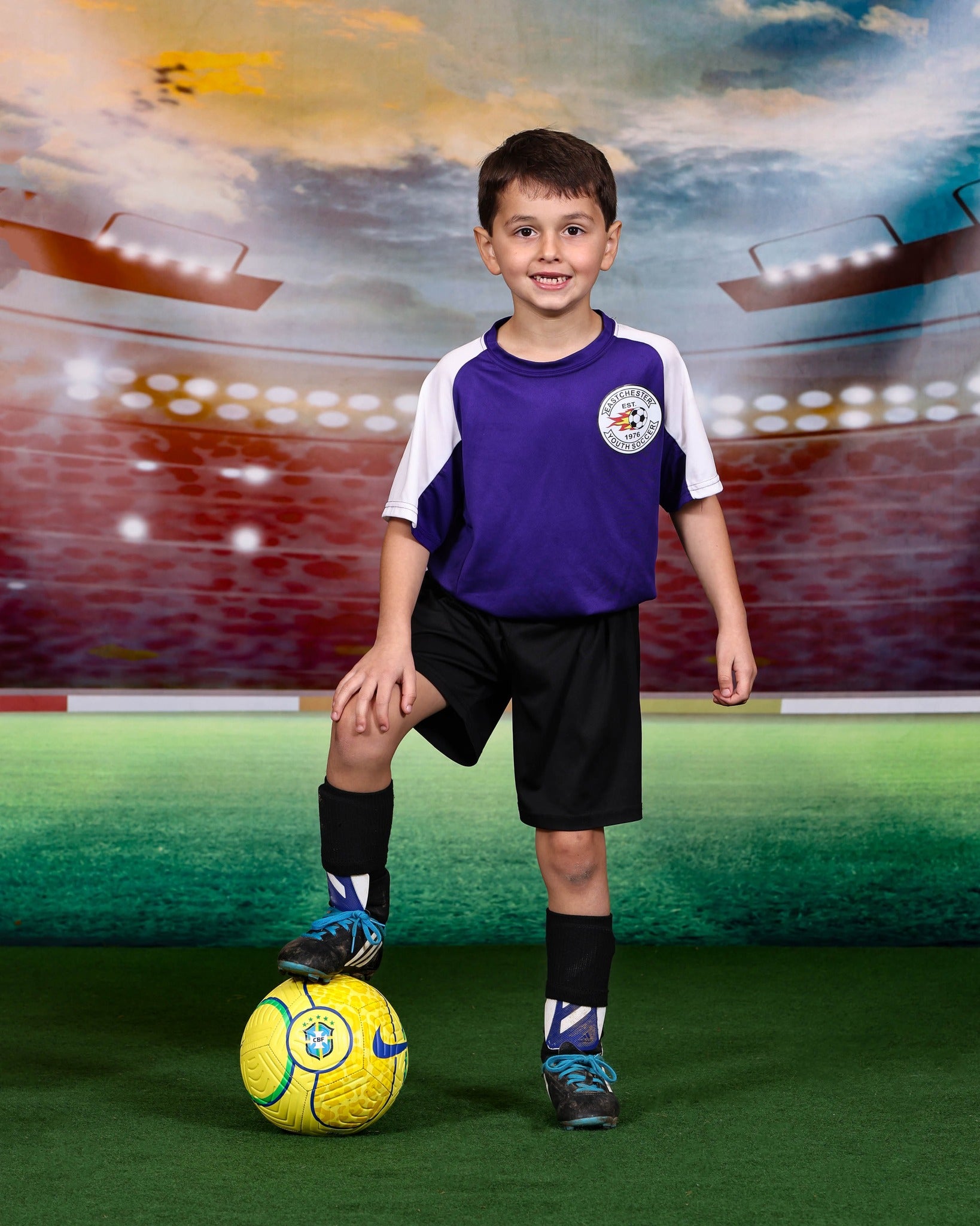 Night Soccer Field Spotlights s Sports Photo Booth Backdrop M063