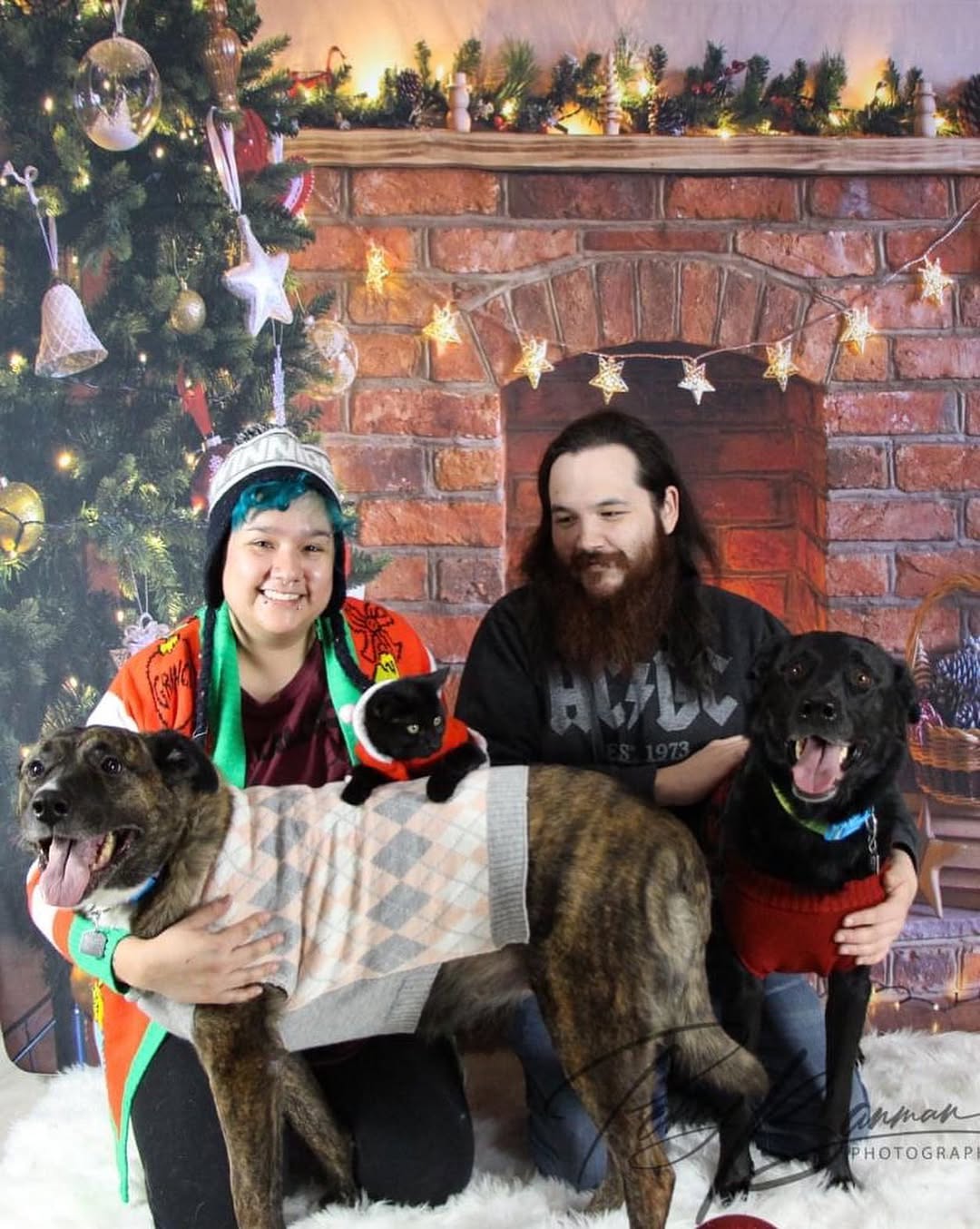 Christmas Photo Backdrop Fireplace Xmas Tree Candle LV-977