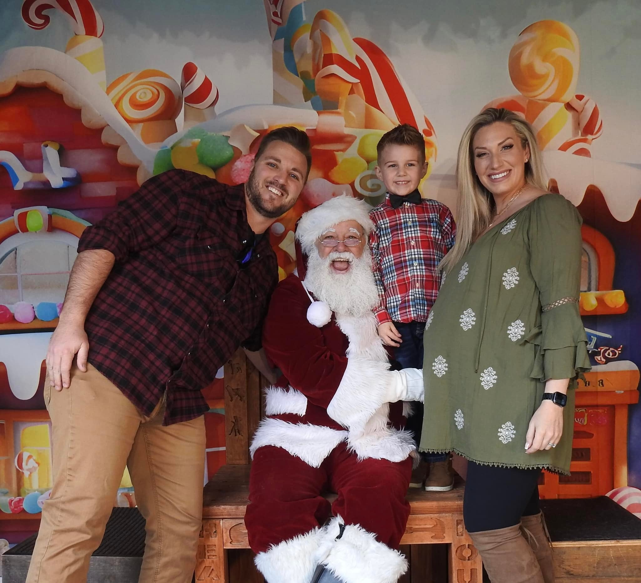 Cartoon Candy House Gingerbread Christmas Backdrop M9-38