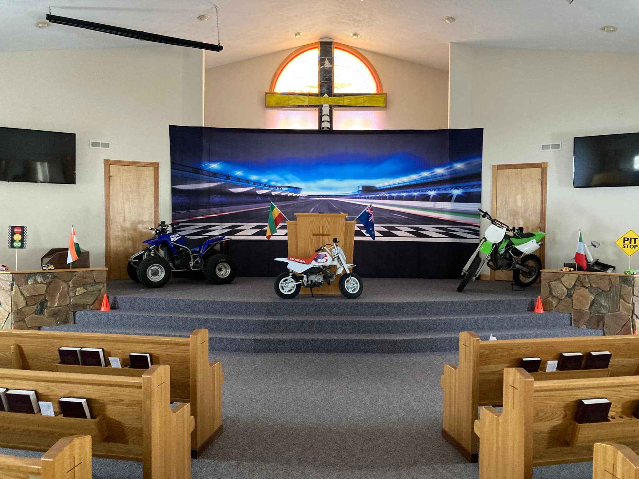 Race Track Finish Line Night Scene Racing Competition Photo Backdrop MR-2262