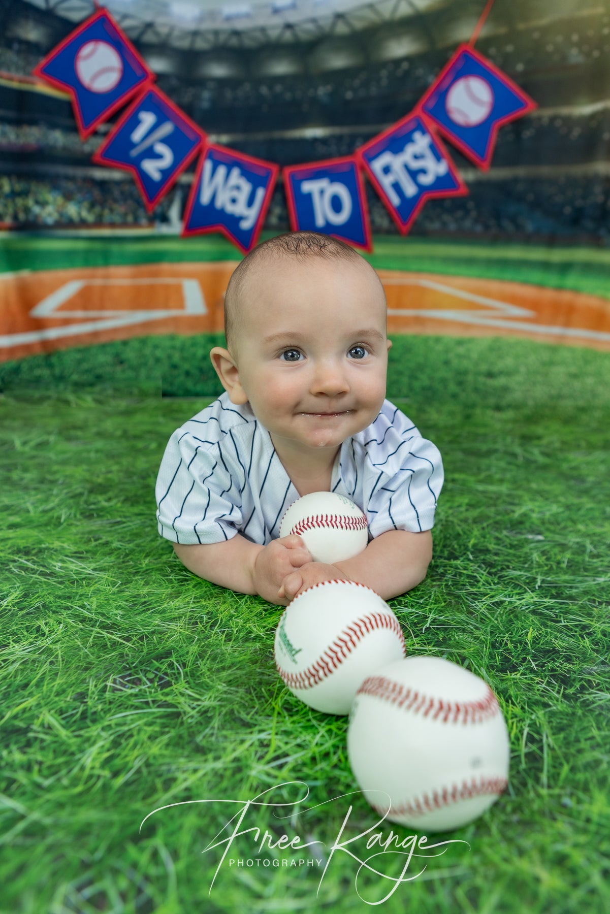 Baseball Field Green Photo Booth Backdrop G-311