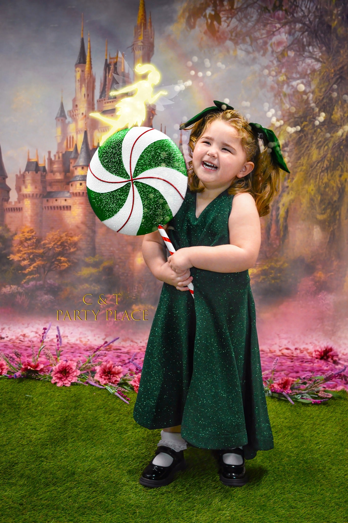 Fantastic Castle Pink Flower Backdrops for Photography S-2711