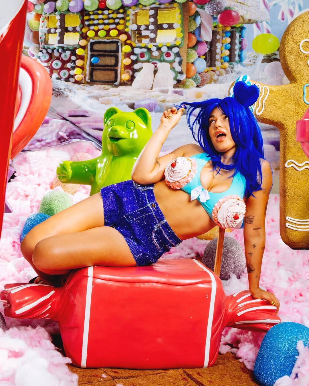 Christmas Candy Snow Winter Backdrop for Children ST-442