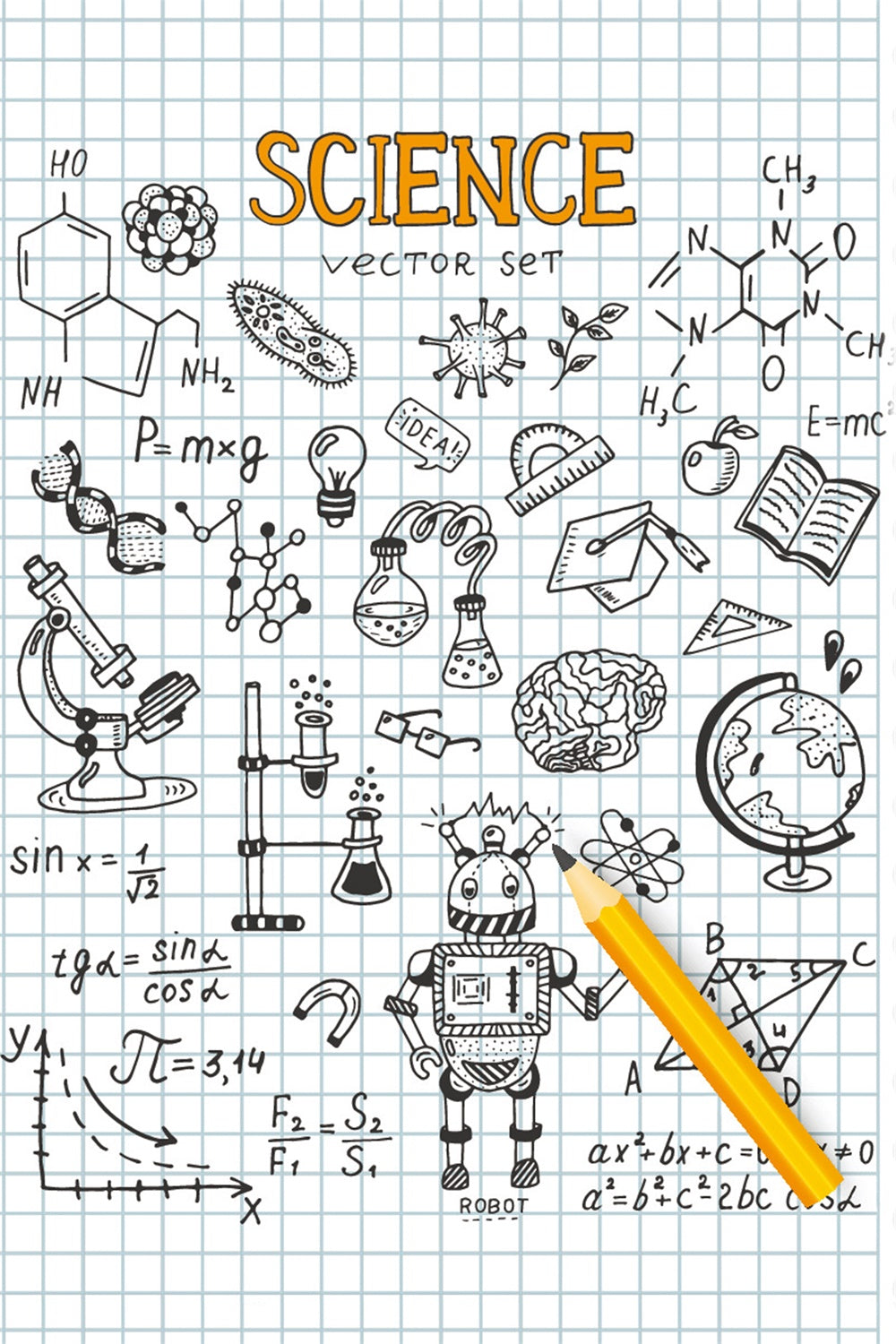 Back to School Science Notebook Photography Backdrop BRP7-30