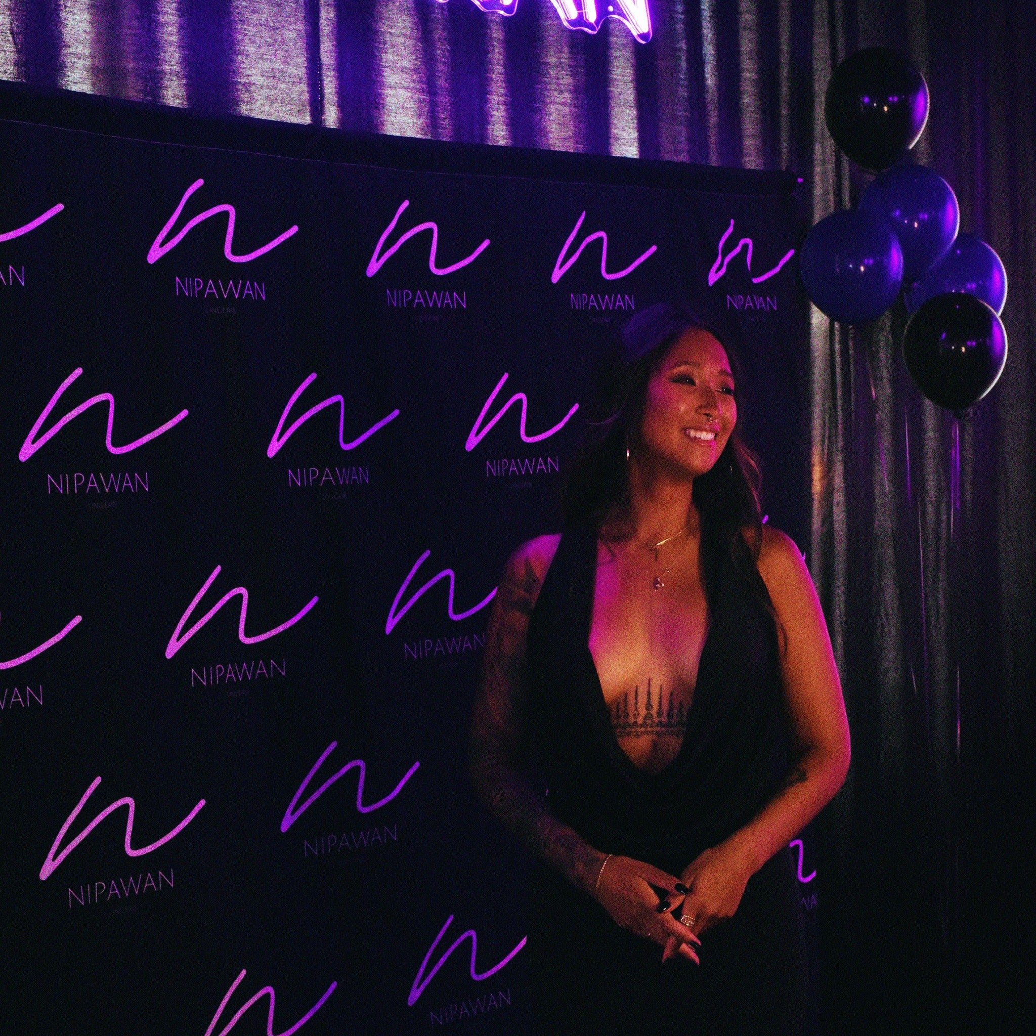 Custom Logo Banner Promotional Events Black Background Backdrop