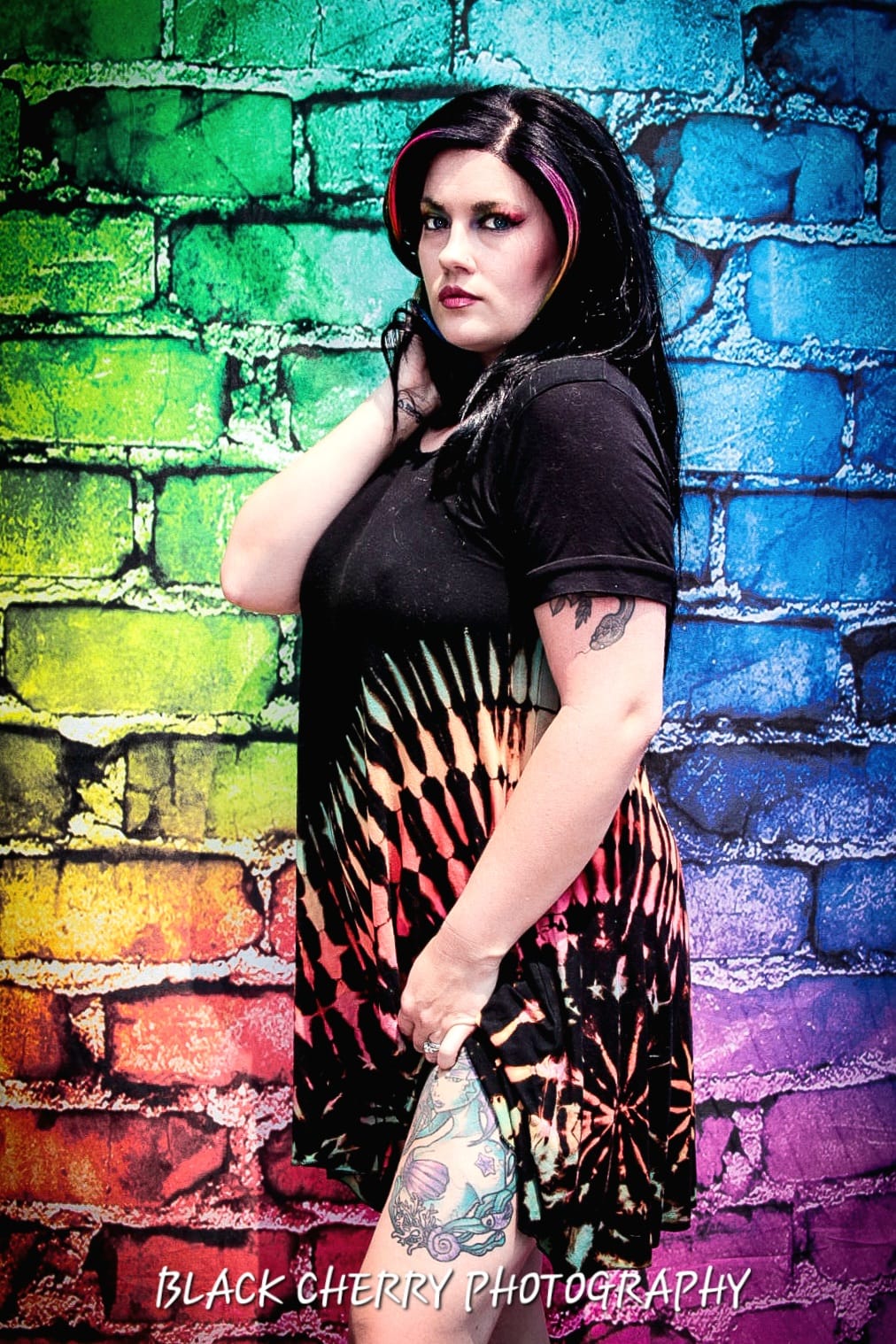Colorful Brick Wall Backdrop For Portrait Photography SH679
