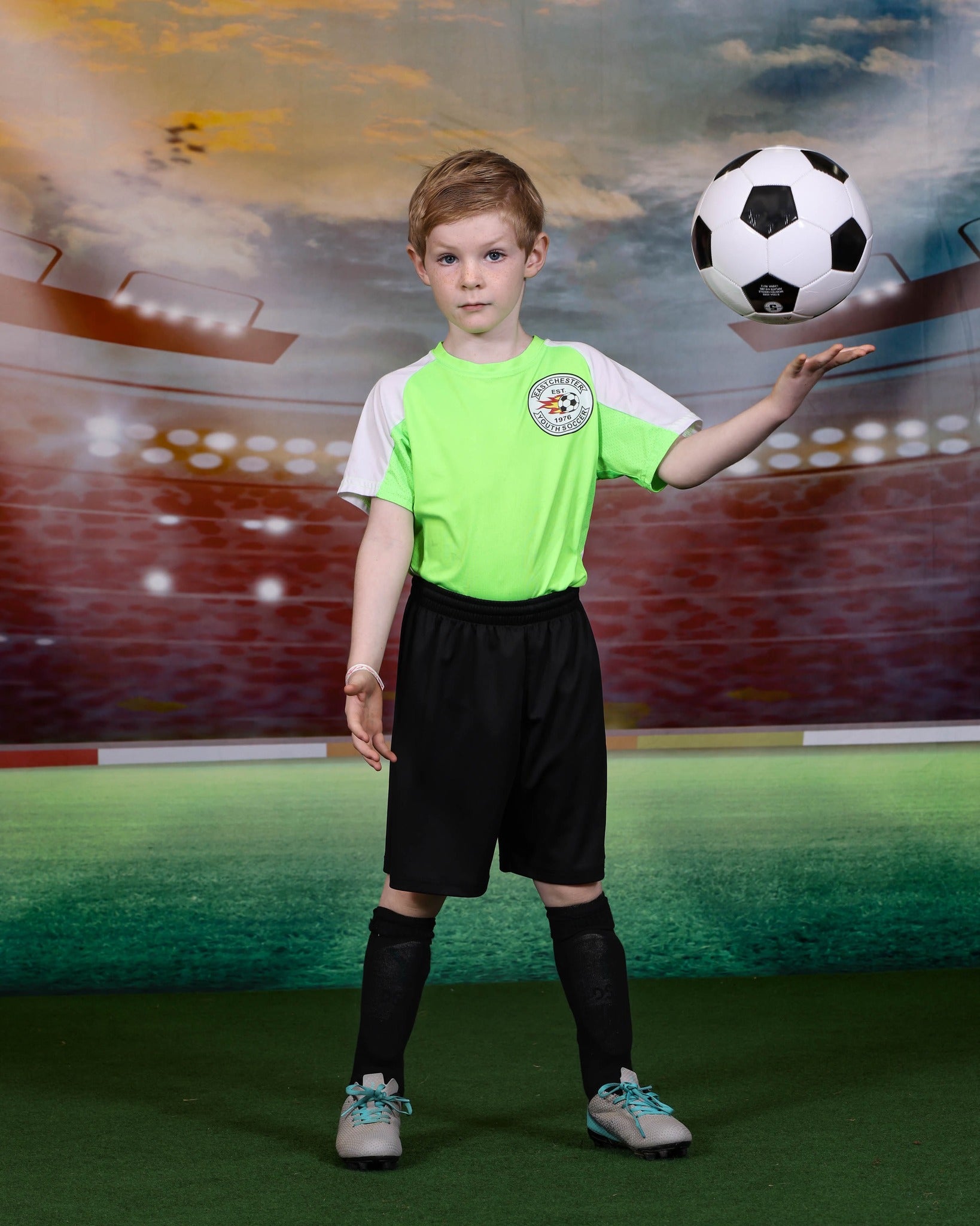 Night Soccer Field Spotlights s Sports Photo Booth Backdrop M063