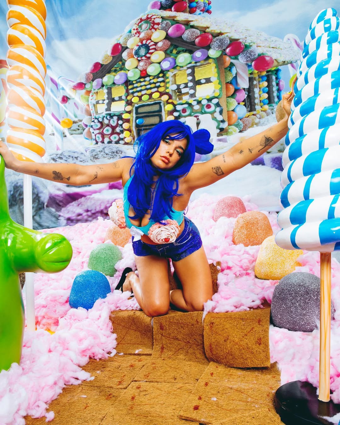 Christmas Candy Snow Winter Backdrop for Children ST-442