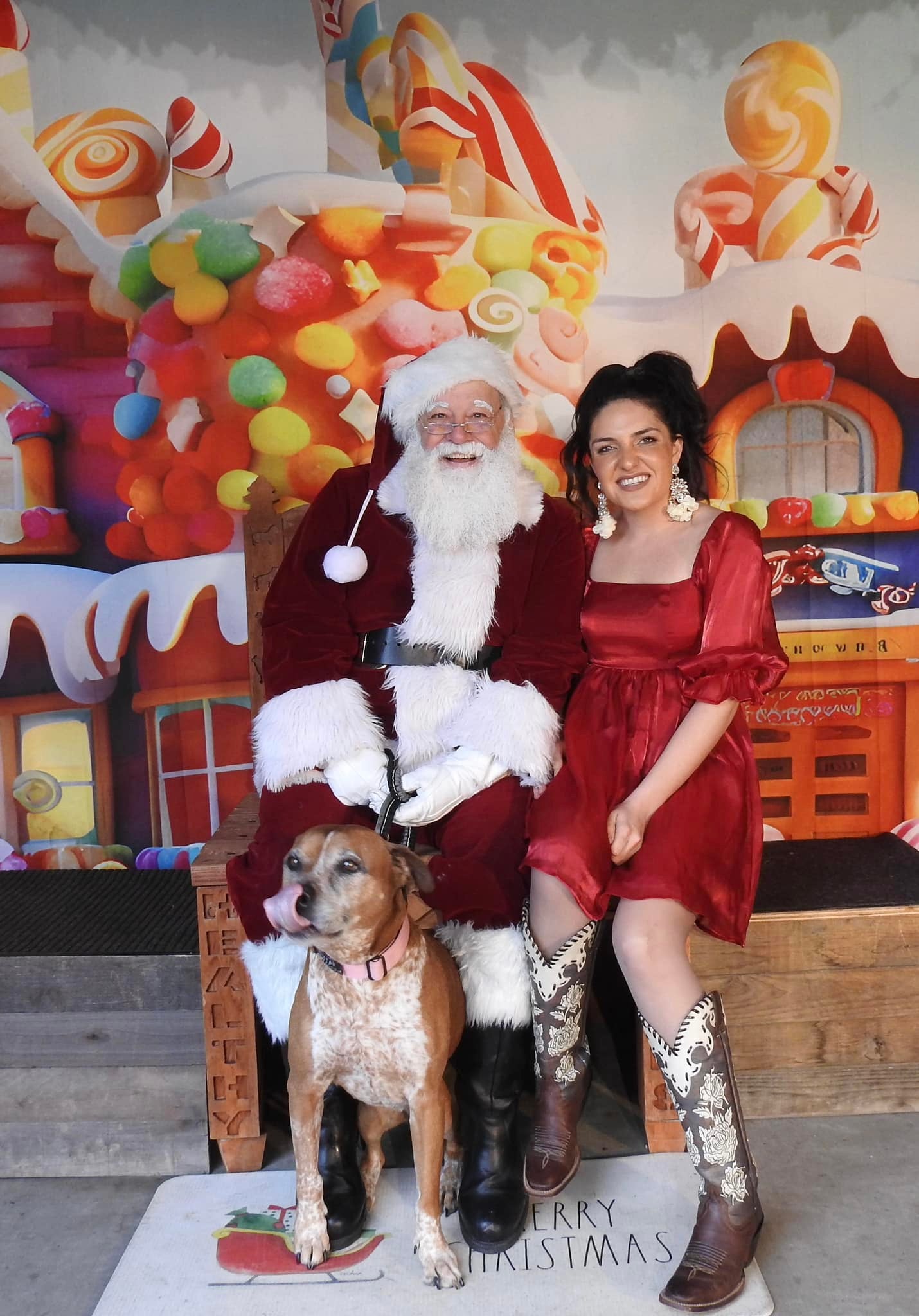 Cartoon Candy House Gingerbread Christmas Backdrop M9-38