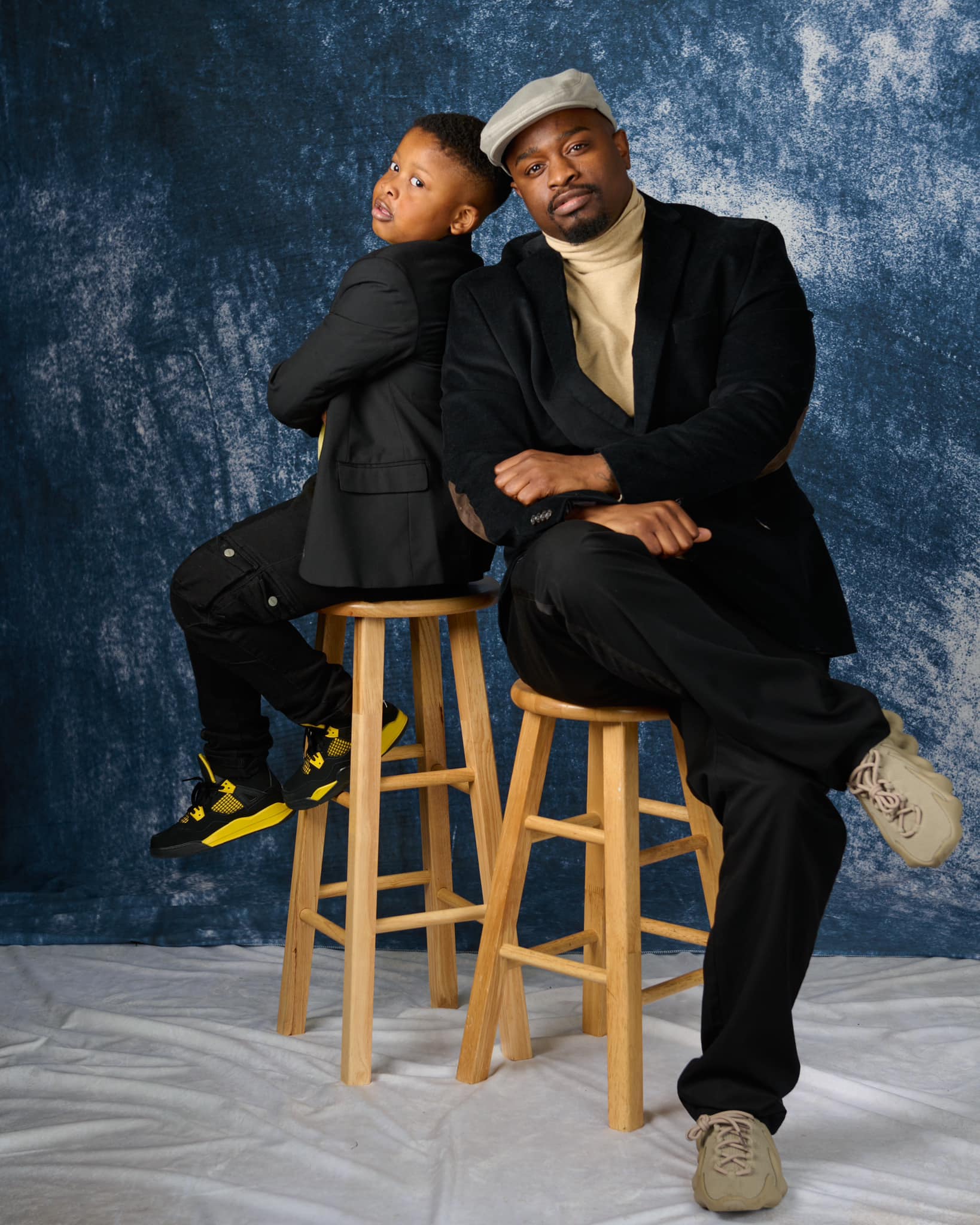 Abstarct Backdrop Blue Concrete Wall for Photo Studio D80