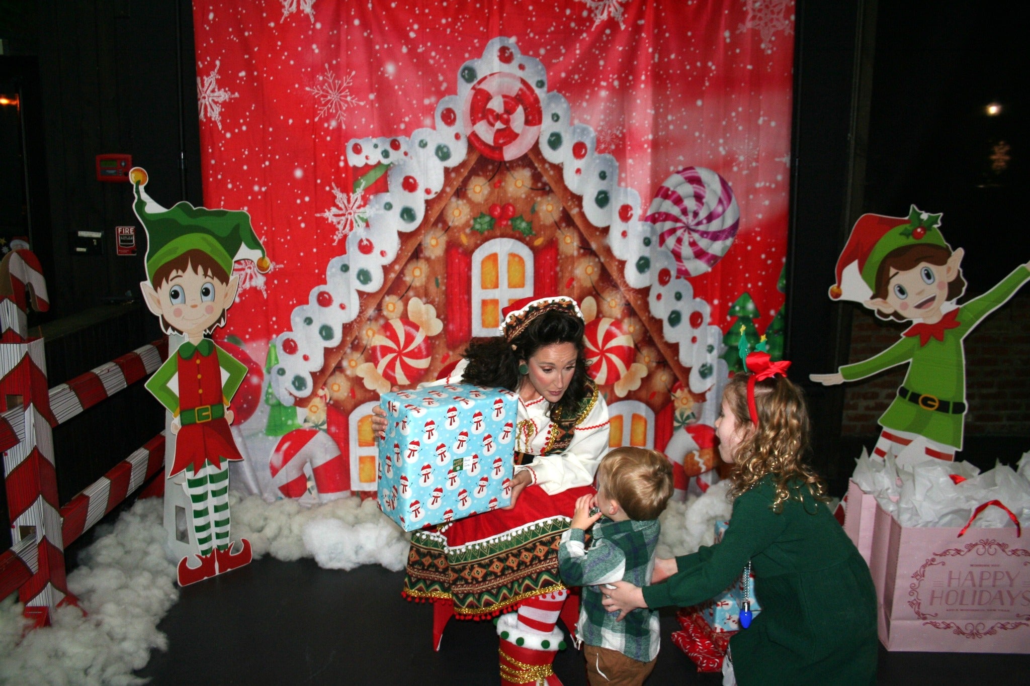 Christmas Backdrop Gingerbread House Candy for Photography D867