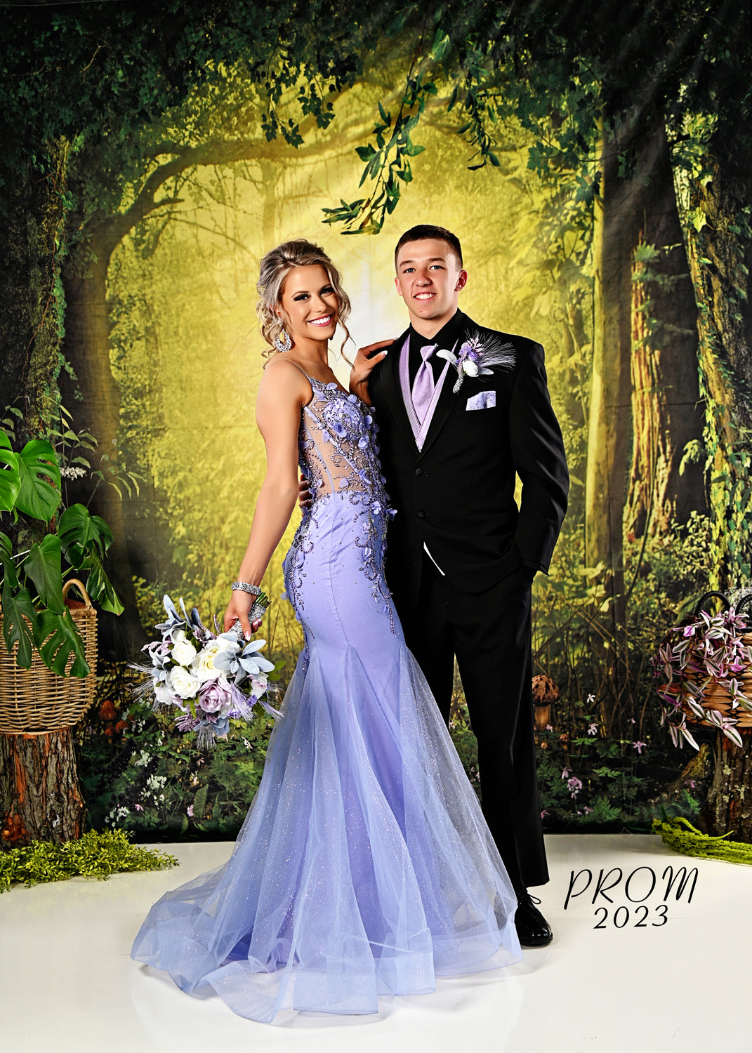 Magical Woodland Light Green Photography Backdrop SH-752