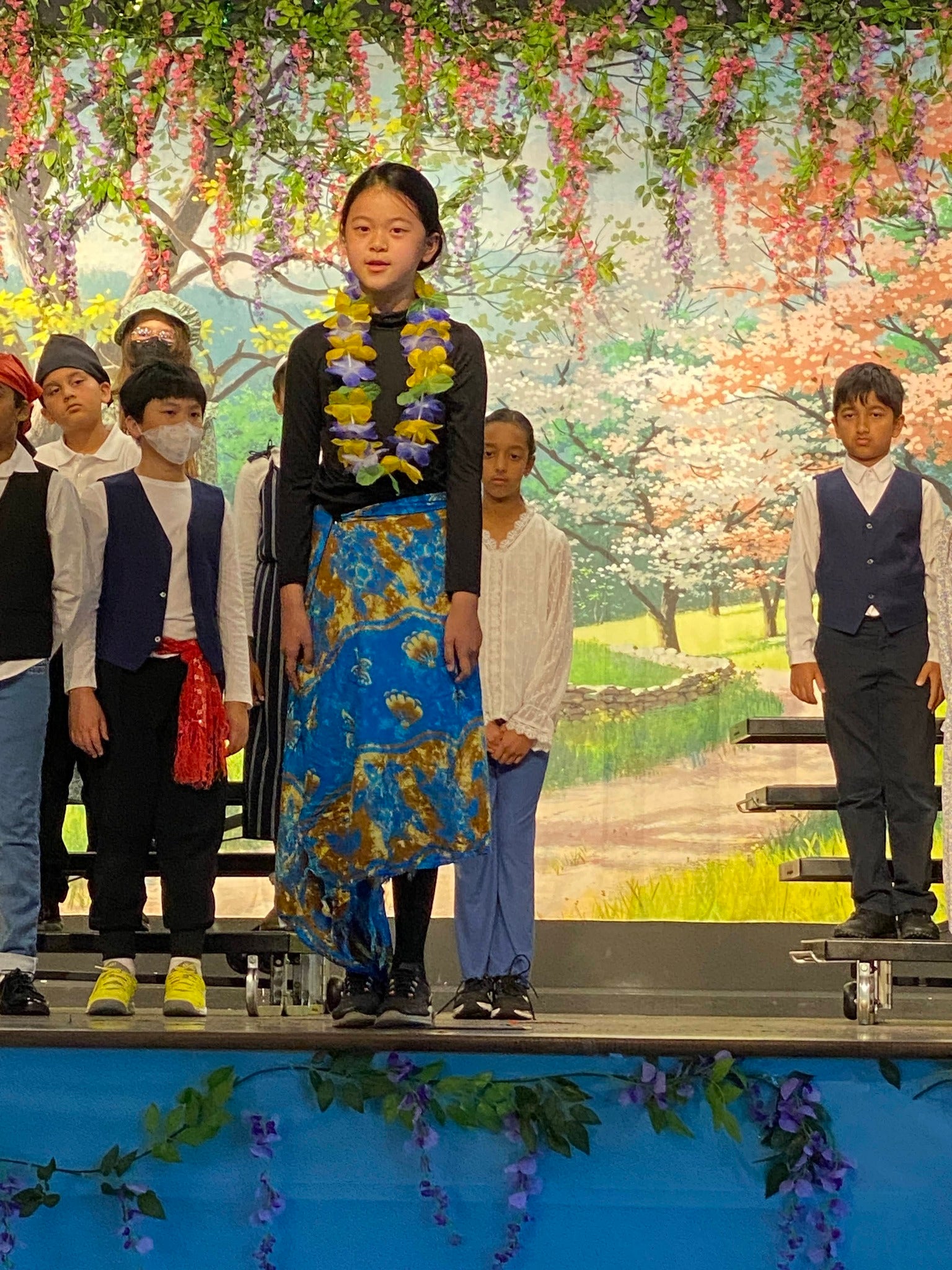 Spring Flowers Mountain Scenery Baclkdrop for Studio  S-2741