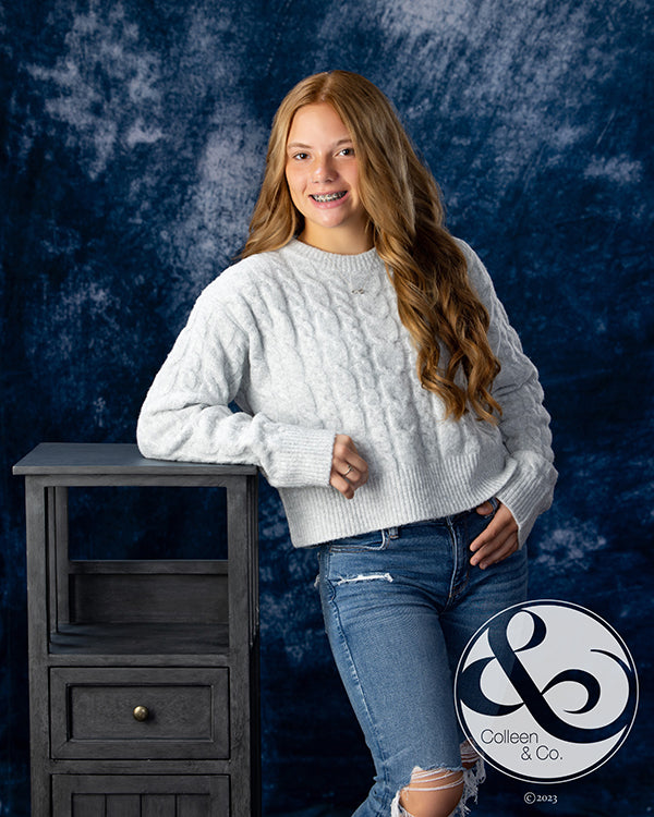 Abstarct Backdrop Blue Concrete Wall for Photo Studio D80