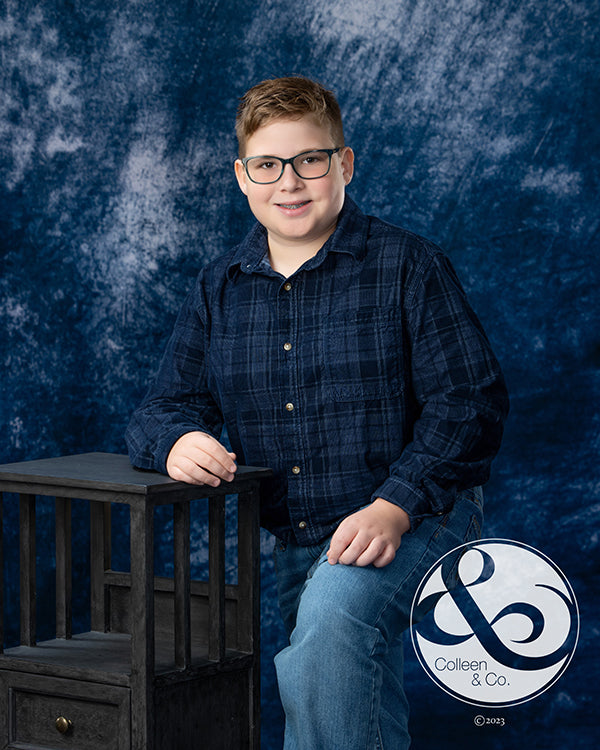 Abstarct Backdrop Blue Concrete Wall for Photo Studio D80