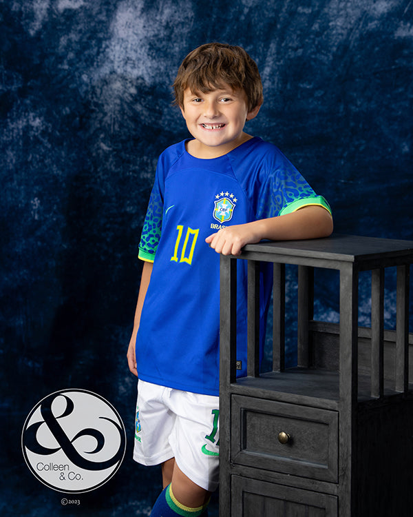 Abstarct Backdrop Blue Concrete Wall for Photo Studio D80