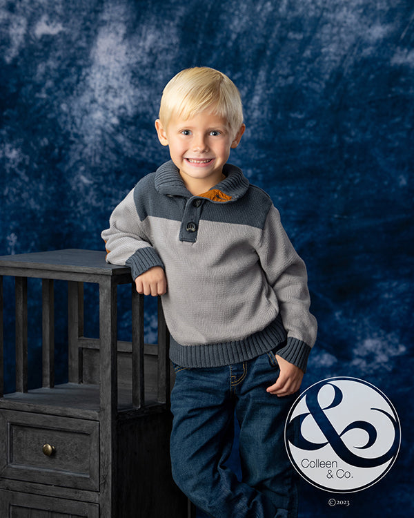 Abstarct Backdrop Blue Concrete Wall for Photo Studio D80