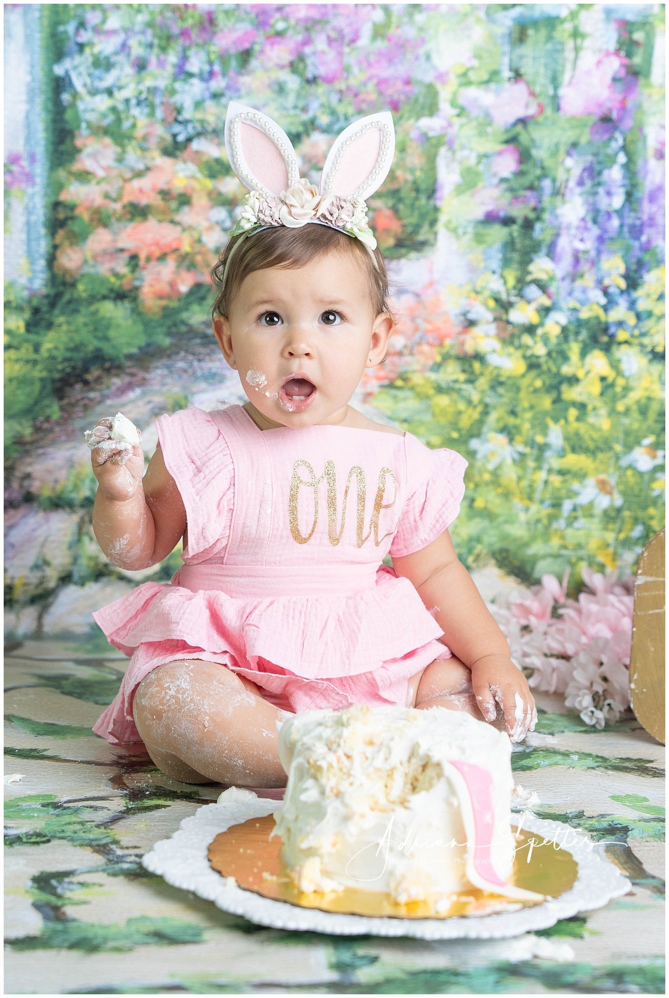 Newborn Backdrop Floral Garden White Fence Kids Photo Backdrop MRR10-20