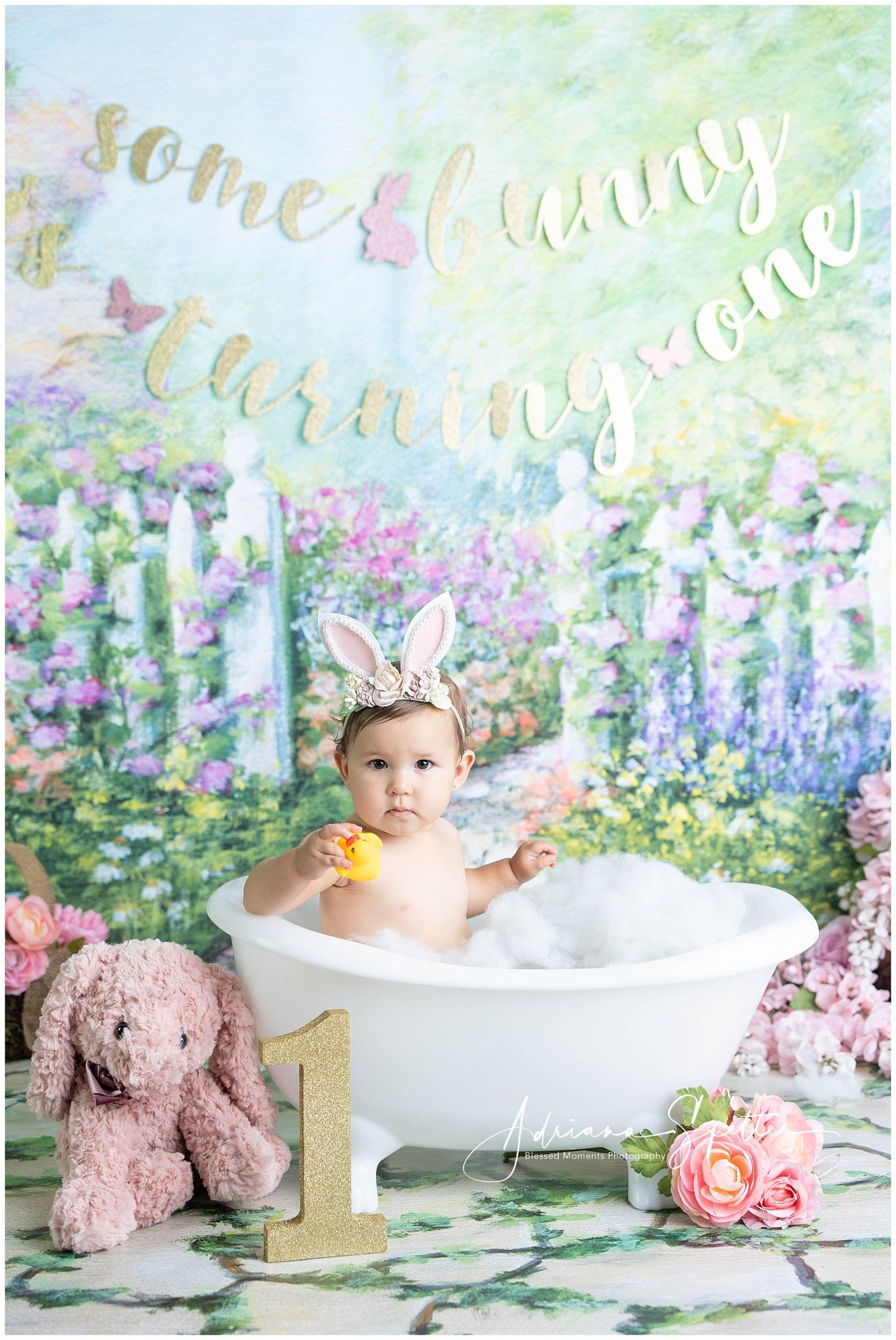 Newborn Backdrop Floral Garden White Fence Kids Photo Backdrop MRR10-20