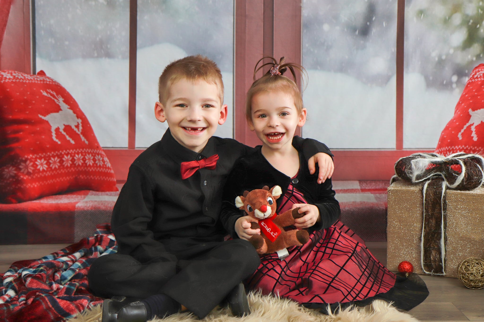 Christmas Snow And Sunshine Outside Window Backdrops for Photography DBD-H19155