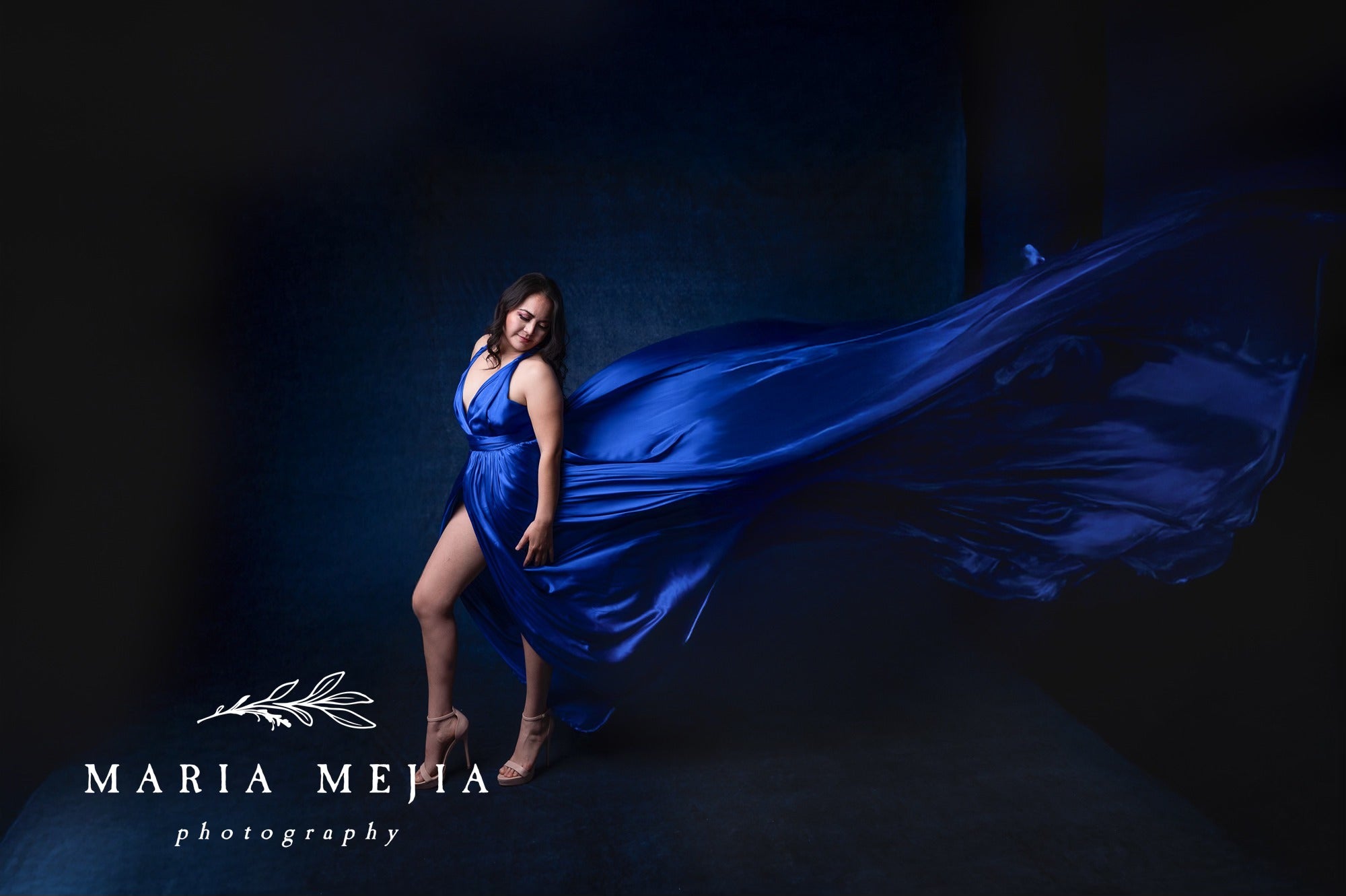 Abstract Dark Blue Texture Portrait Photo Studio Backdrop DHP-207