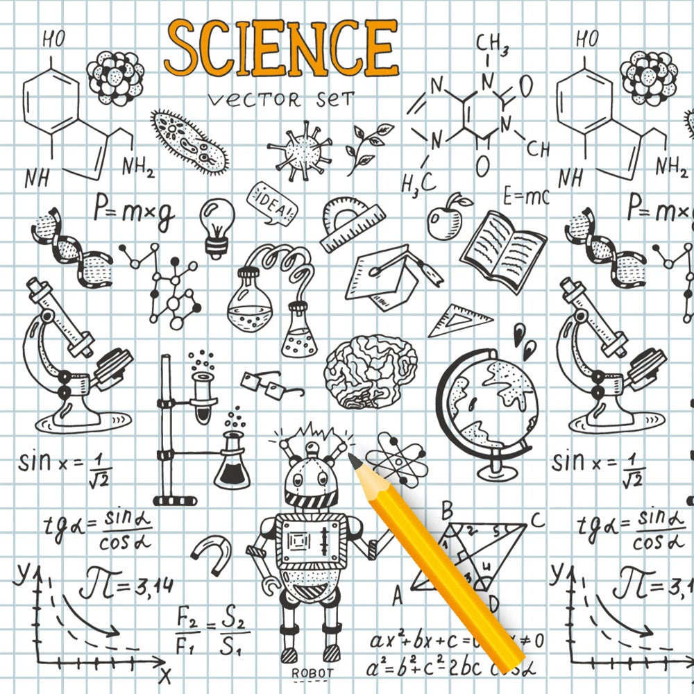 Back to School Science Notebook Photography Backdrop BRP7-30