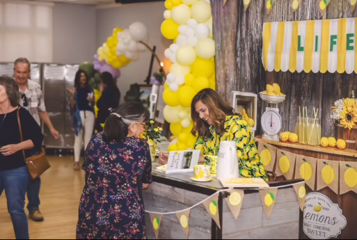 Summer Board Lemon Sale Booth Theme Backdrop RR3-24