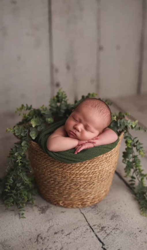 Handmade woven basket newborn child photography props SYPJ8