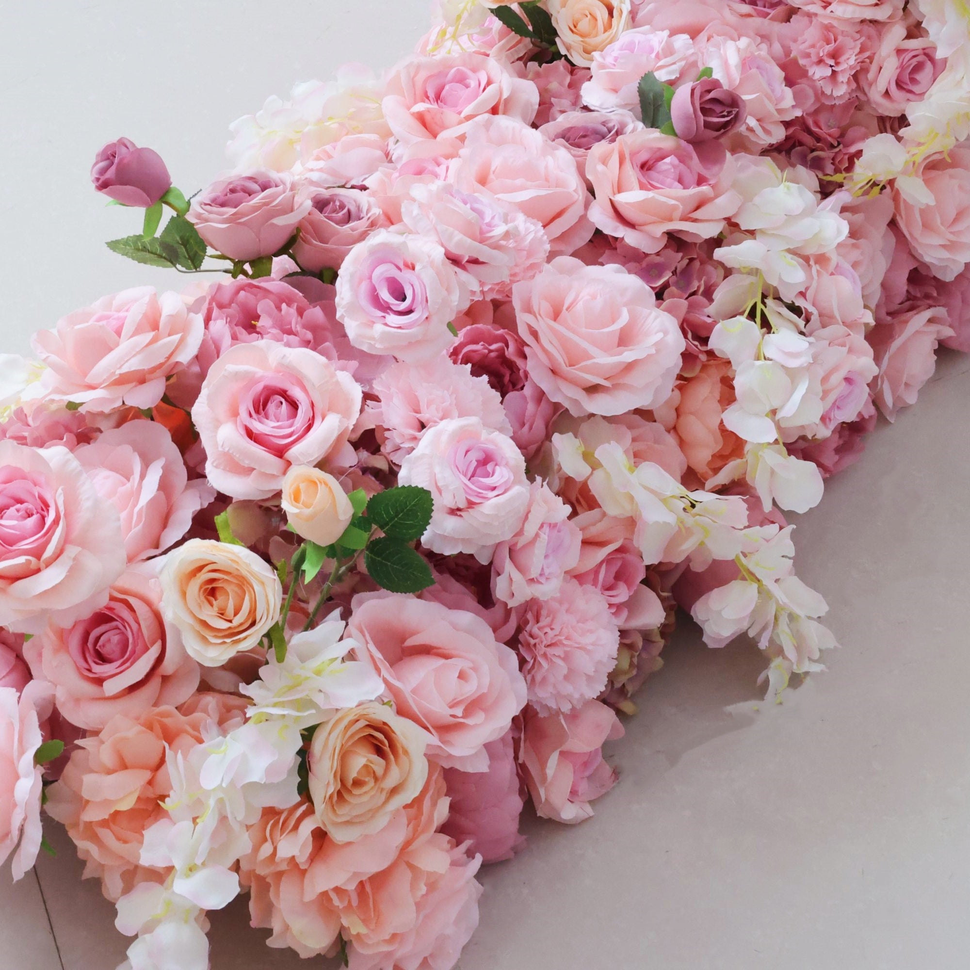 Pink Mixed Artificial Flower Runner Wedding Table Sofa Decor AAFR-049