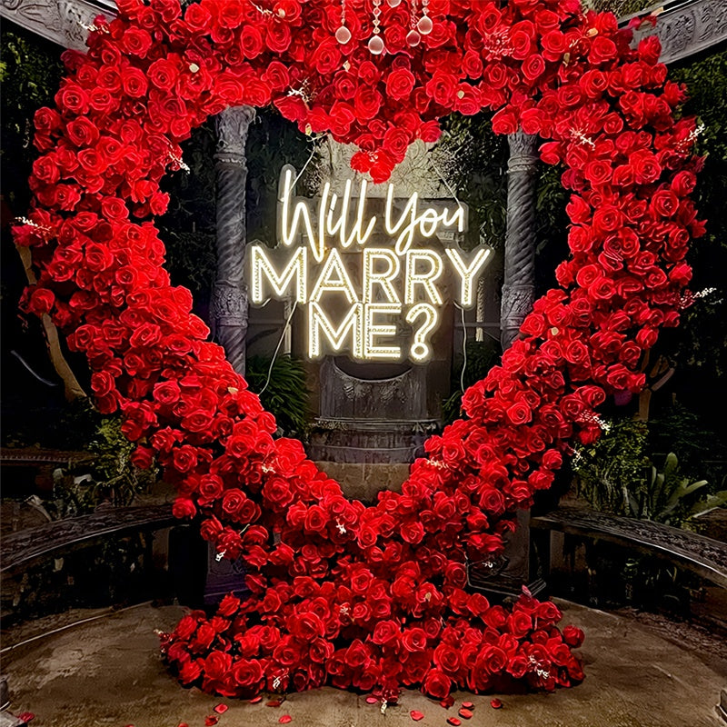 Luxury Red Rose Heart Flower Arch for Wedding Ceremony Event Backdrop ABAW-039
