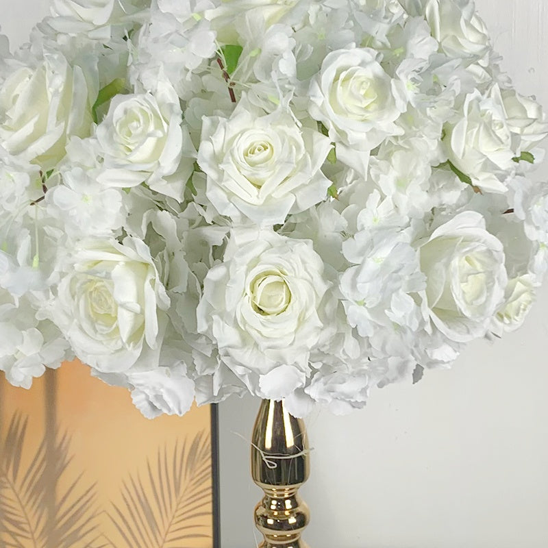 Soft White Floral Centerpiece Ball for Wedding Table Decor ABFC-028