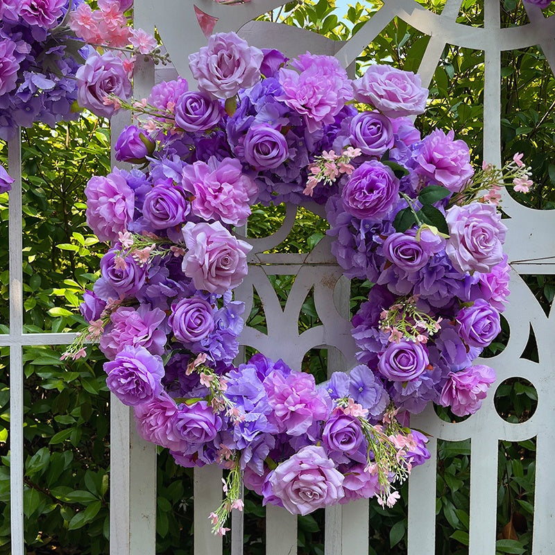Purple Rose Floor Floral Ball Flower Wreath for Wedding Party Decor ABFC-033