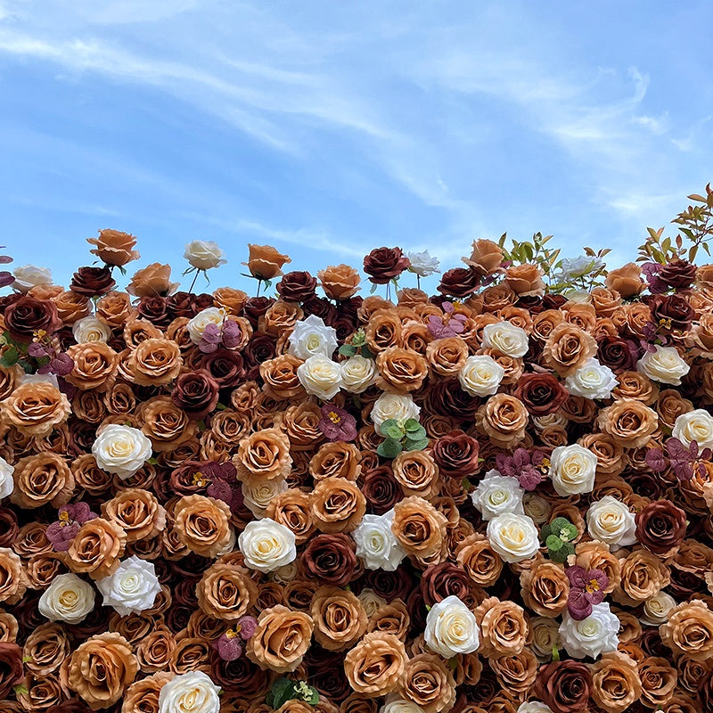Vintage Champagne Rose Flower Wall Backdrop for Event Photo Booth ABFW-092