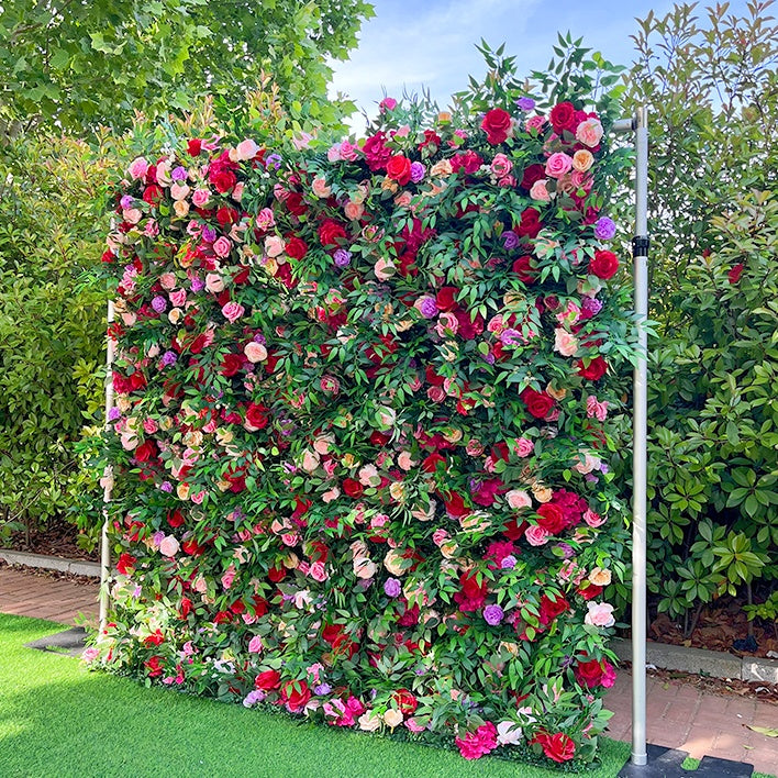 8FT Garden Style Silk Flower Wall Backdrop with Greenery for Wedding Decor ABFW-096