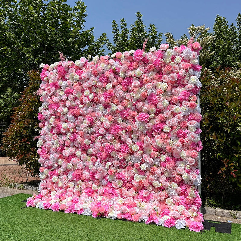 easy setup artificial flower wall backdrop for event decoration