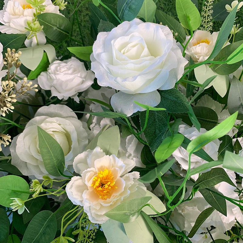 White with Greenery Floor Flower Arrangement Wedding Proposal Decor ABGF-036
