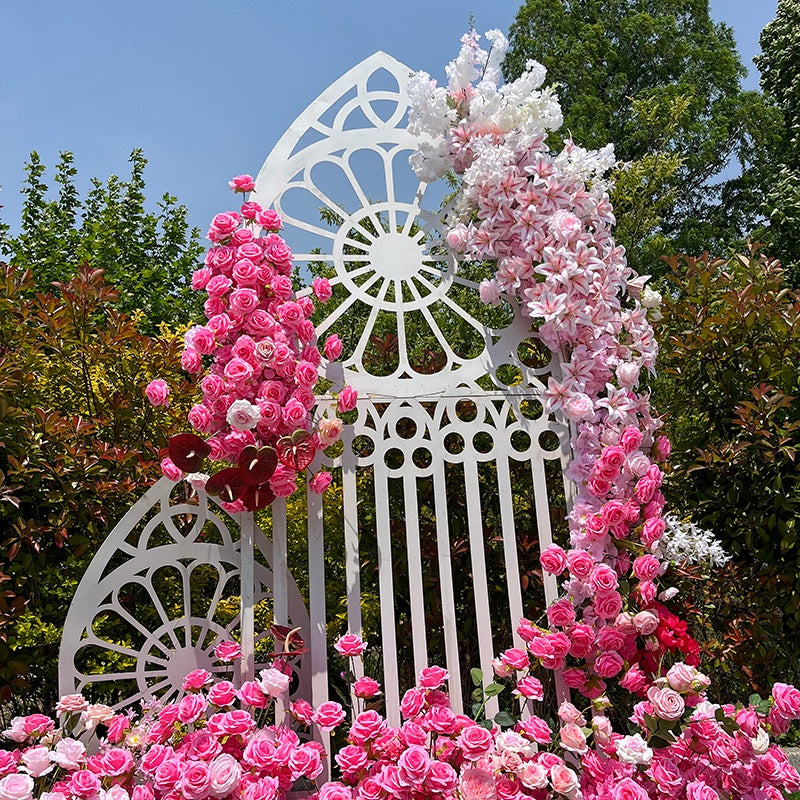 Pink Floor Rose Ground and Hanging Floral for Wedding Ceremony ABGF-048