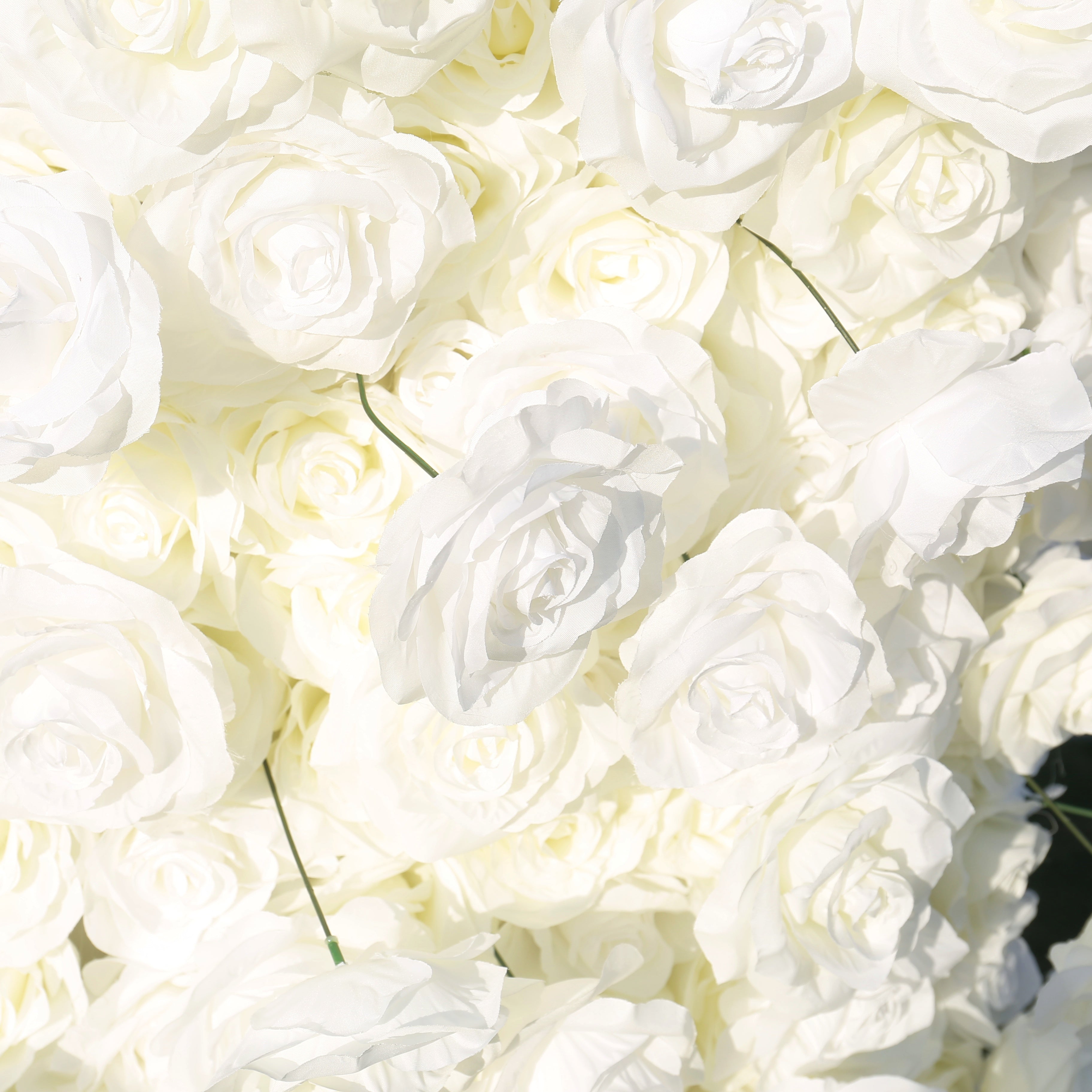 White Fabric Roses Artificial Arch Flower Wall Wedding Decor ACAW-010