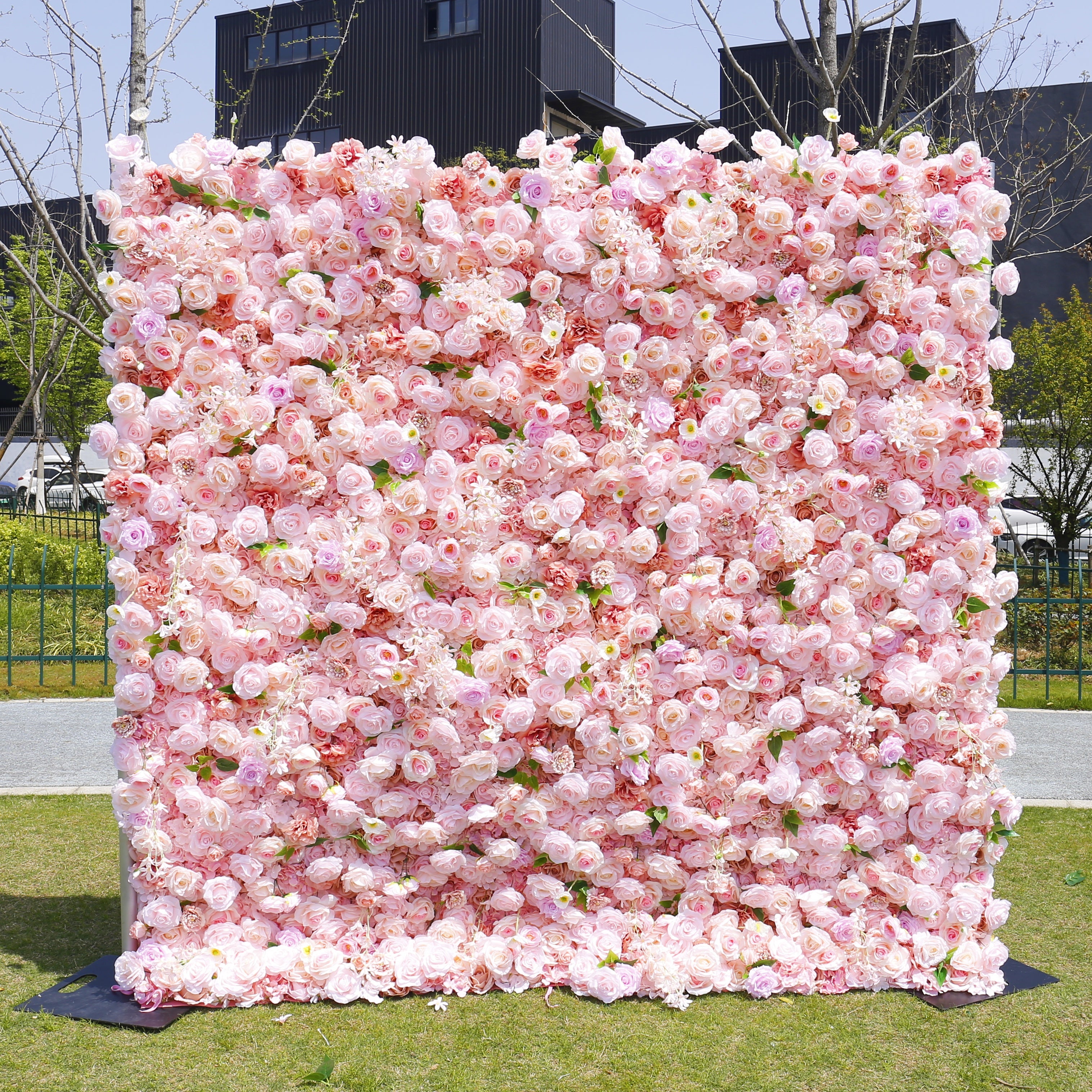 Soft Pink Rose Flower Wall For Wedding Party Decor ACFW-004