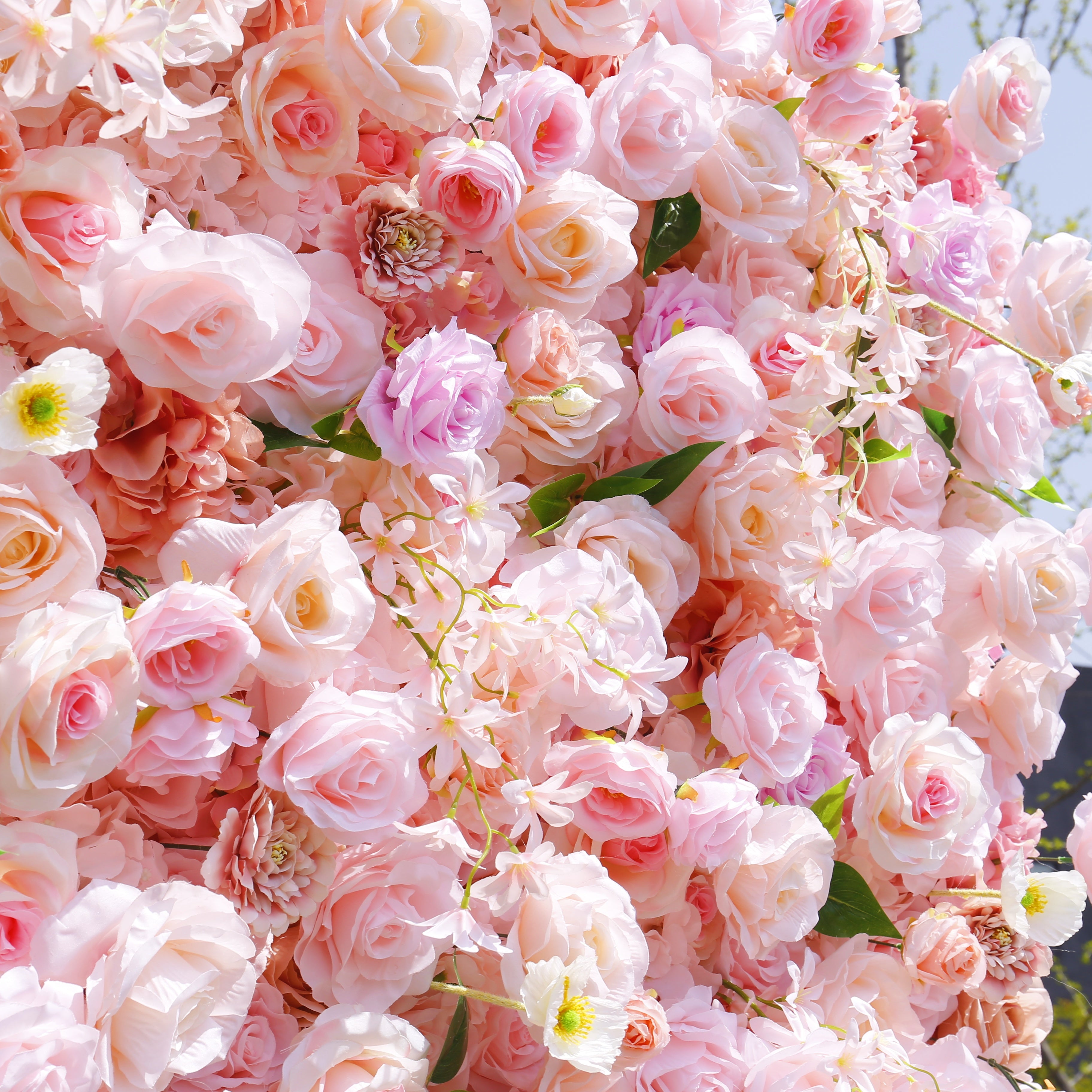 Soft Pink Rose Flower Wall For Wedding Party Decor ACFW-004
