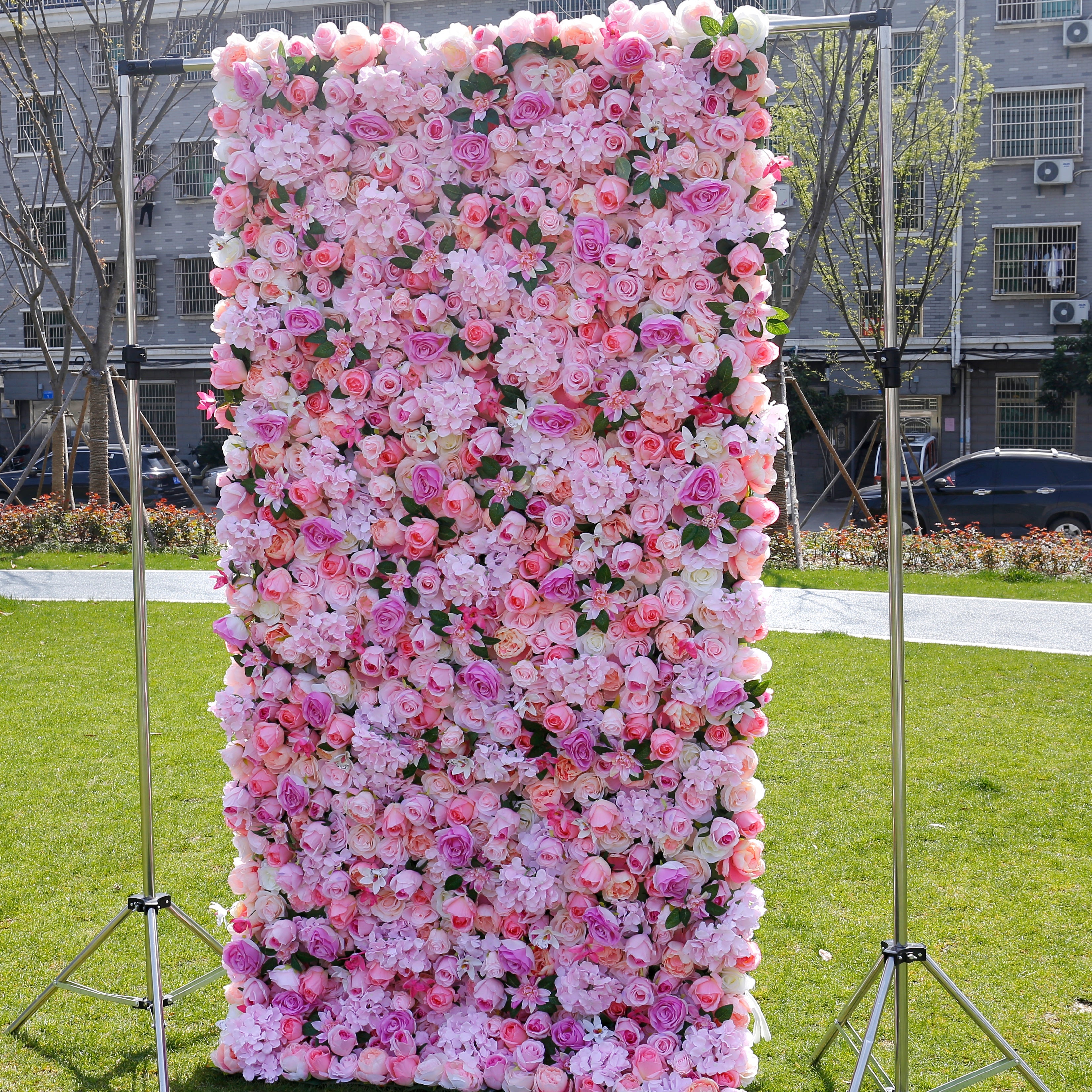 Blush Pink Floral Wall Panel Backdrop For Wedding Entrance Decor ACFW-008