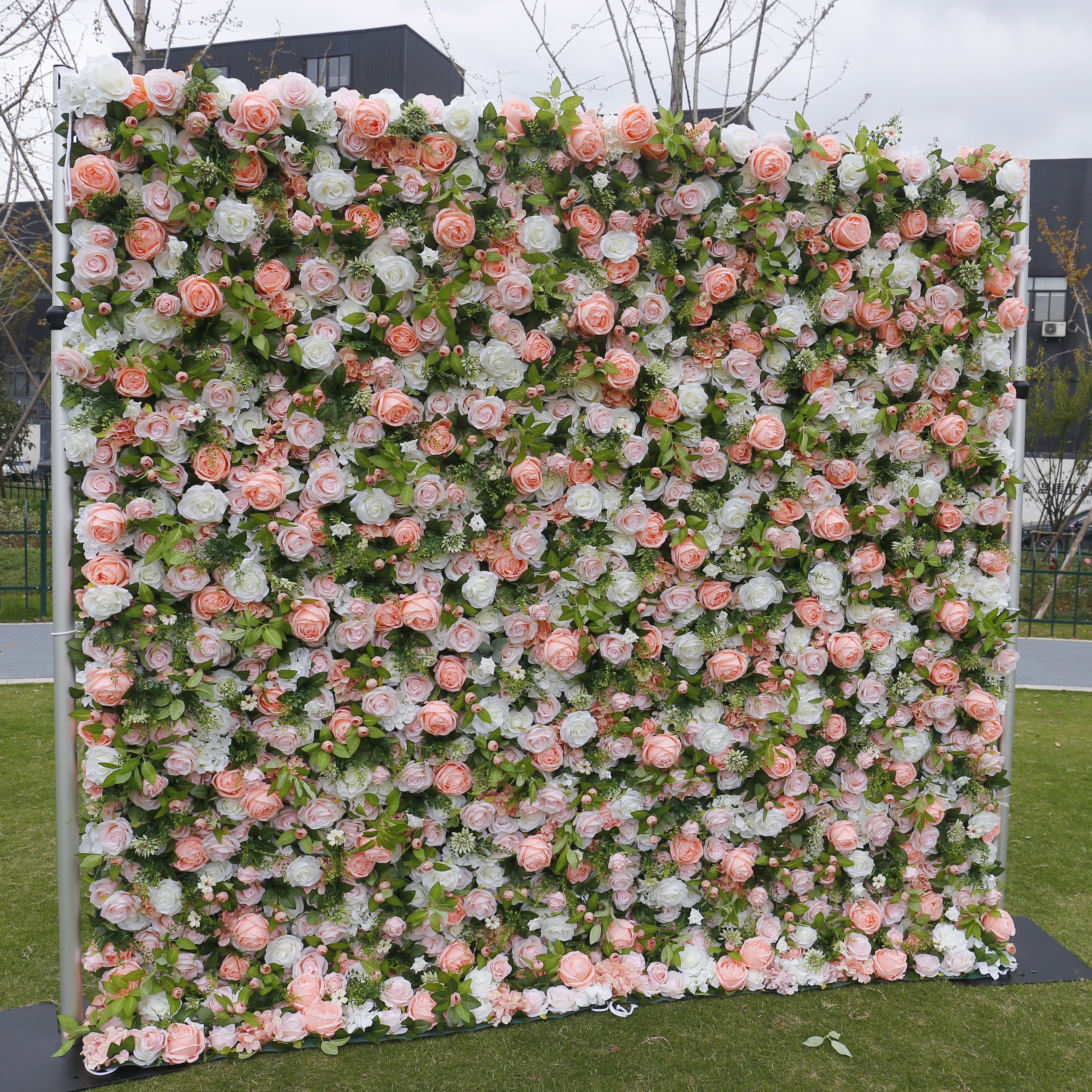 Soft Peach Bloom Flower Wall Panel for Wedding Ceremony Decor ACFW-012