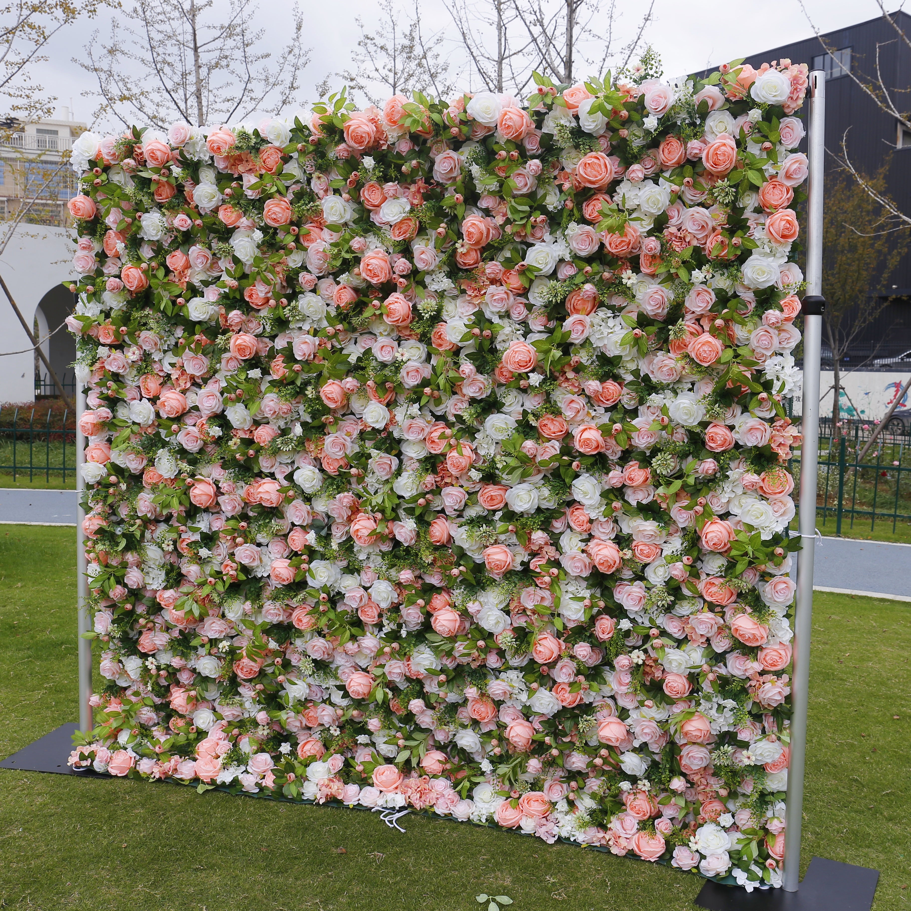 Soft Peach Bloom Flower Wall Panel for Wedding Ceremony Decor ACFW-012