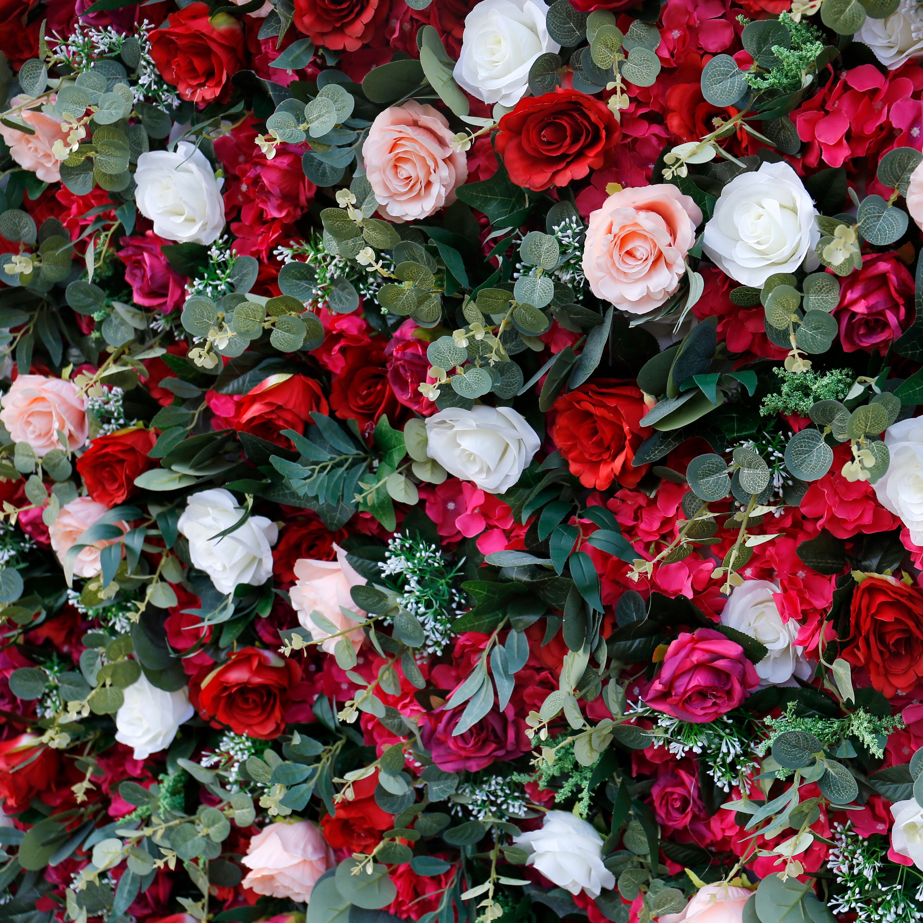Red Rose Artificial Flower Wall Backdrop for Wedding Event Party Decor ACFW-014